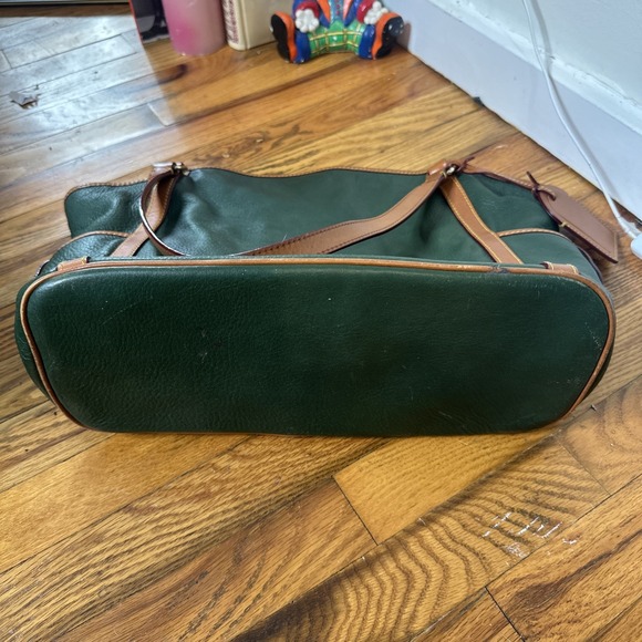 Vintage Dooney And Bourke Large Green Pebbled Leather Shoulder Bag Purse - Picture 10 of 12